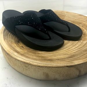 FitFlop Thong Sandal black w/jewels sz 7